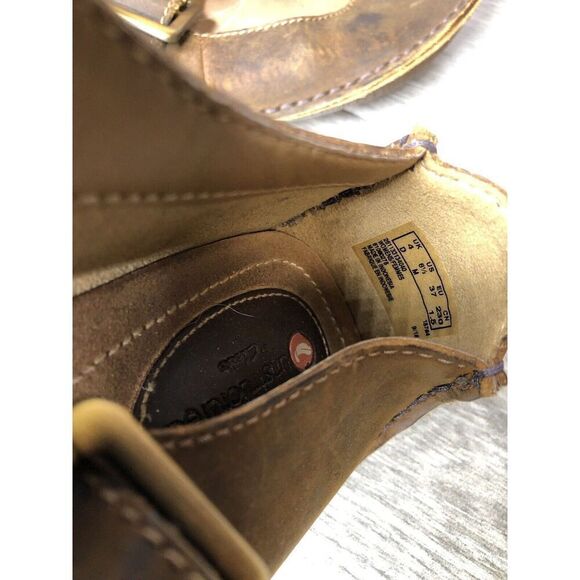 Clarks Unstructured Brown Nubuck Leather Strap Clogs Shoes Women Sz 6.5M US/37EU - Picture 7 of 16